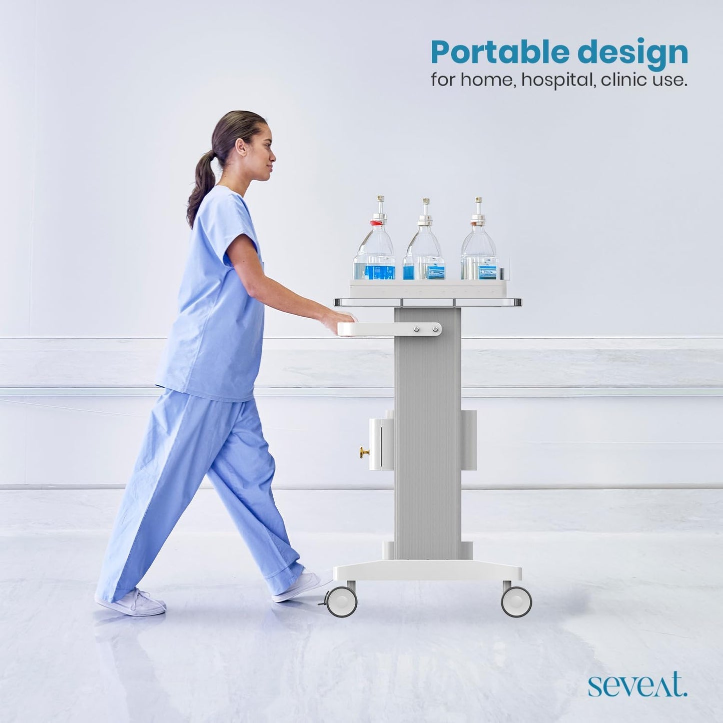 Professional Medical Cart with Drawers, 3 Tier, 198 lbs Capacity, Portable Rolling Trolley for Home, Spa, Hospital, Office, Clinic (White)