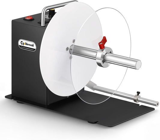CGOLDENWALL Upgraded Automatic Label Rewinder, Larger Label Width 7.08" Diameter 8.78", Bidirectional Rewinding, Corefree/1"/1.5"/3" Core, Speed Adjustable, Apparel Logistics Office, 100V-240V