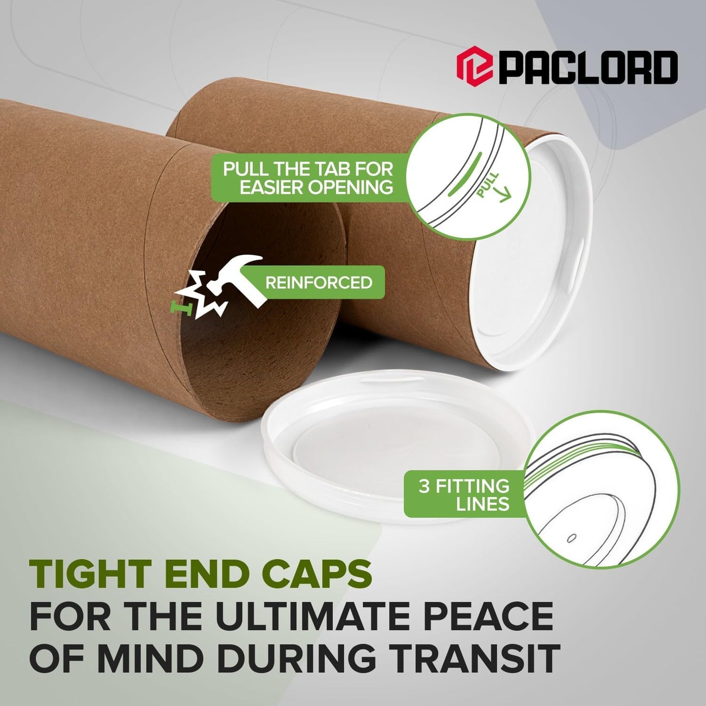 4" x 6" Reinforced Kraft Paper Mailing Tubes, Pack of 6 Tubes with 2 Caps Each – USPS Approved Poster Tube – Made in USA Cardboard Tube for Shipping and Storing Posters, Prints, Artwork, or Documents