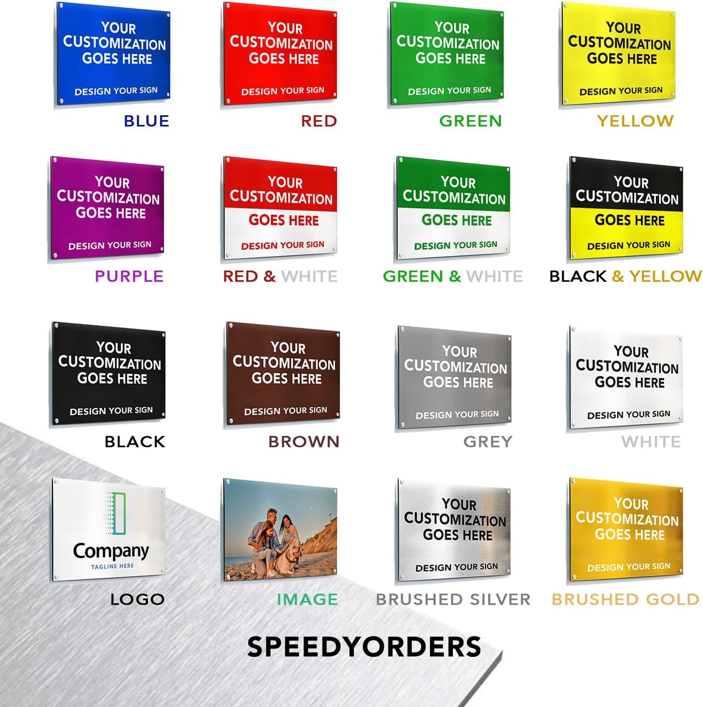 SPEEDYORDERS Custom Outdoor Metal Signs, Personalized Aluminum Signs, Customized Safety Signs, Metal Business Signs, Waterproof Outdoor Business Signs, White Aluminum (Green & White, 10x7 In)