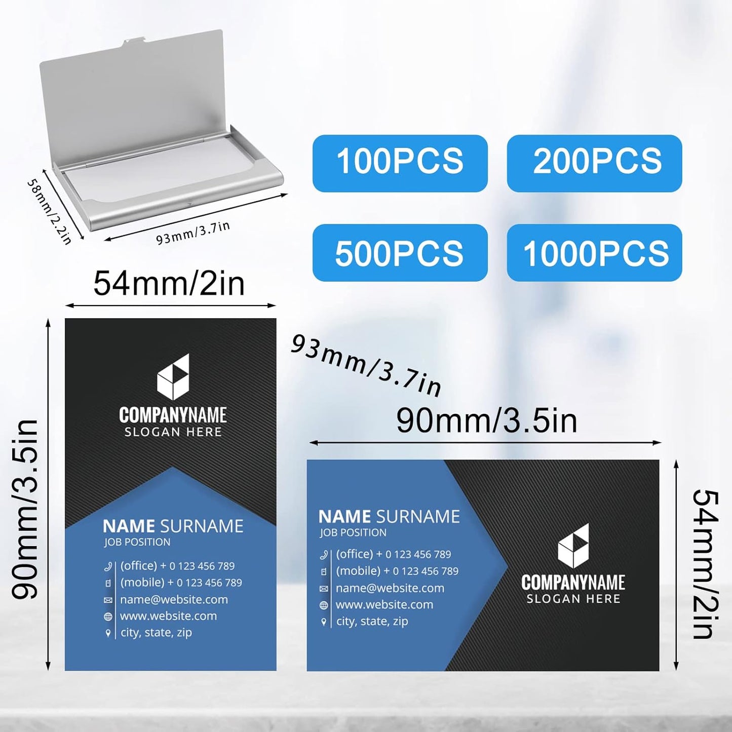 Custom Business Cards with Logo Personalized Double Side Printable Customize Business Cards 1000 500 200 100 for Small Business Women Men-House Cleaning Service