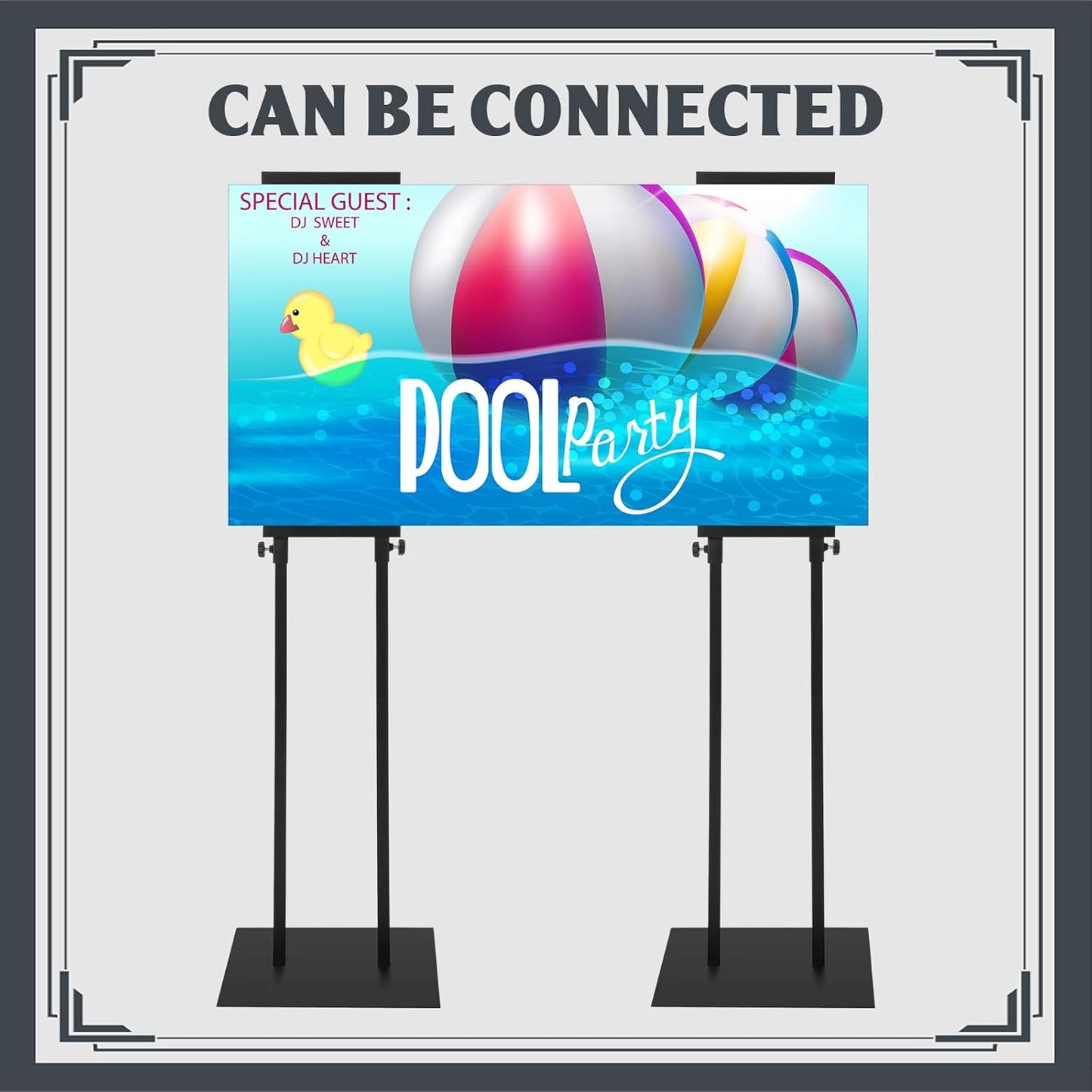 Blulu 2 Pcs Poster Stand for Display Heavy Duty Sign Holder 74.8 Inches Adjustable Poster Board Double Side Banner Stand with Base for Indoor Outdoor Board Foam Display