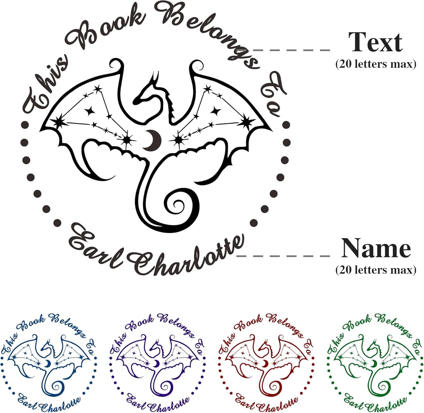 from The Library of Embossers & Stamps Custom Color Self-Inking Stamp with Your Name or Design Great for Personalizing Books, Text Books and Journals (20)