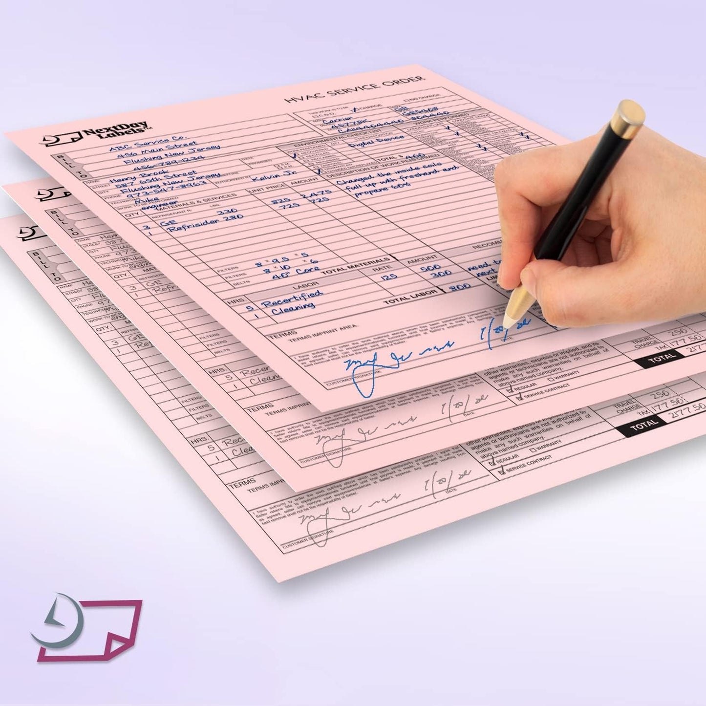 NextDayLabels - Pack of 500 Sheets 8-1/2" x 11" Letter Size CFB NCR (Carbon-Less) Paper, for Laser or Ink Jet Printer (Pink CFB)