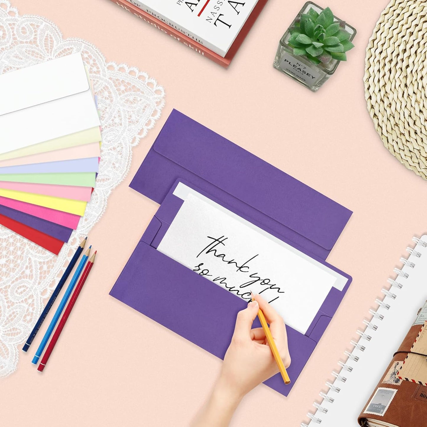 100 Pack Colorful #10 Business Envelopes, Standard Envelopes Self Seal, Letter Size Business Mailing Envelopes for Checks Letters Invoices Birthday Graduation Wedding, 4 1/8 x 9 1/2 Inch