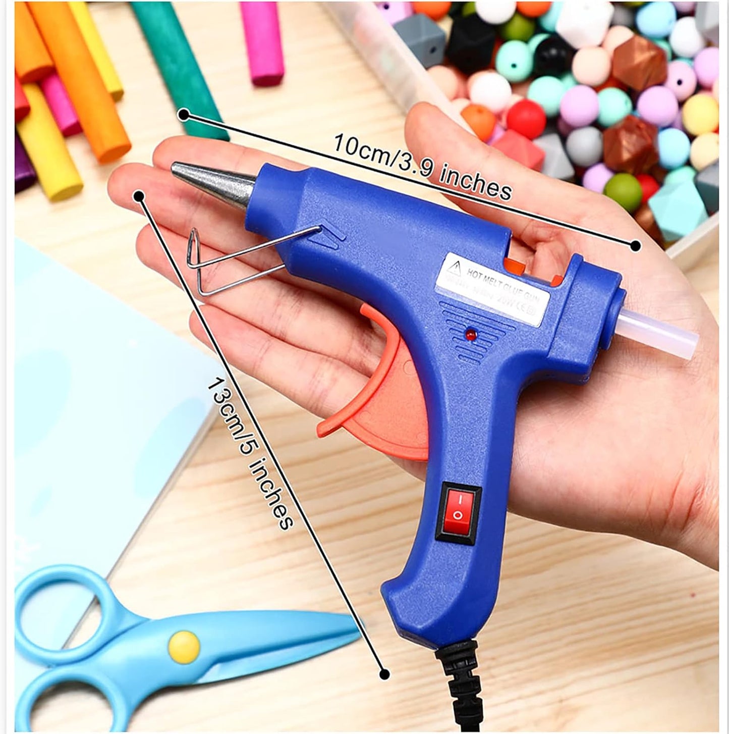 Zhengmy 6 Pieces Mini Hot Glue Gun Crafts Hot Melt Guns Fast Preheating and Easy Squeeze Trigger for School DIY Arts Class Projects Office Home Quick Repairs (Blue)