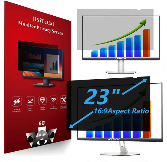 23 Inch 16:9 Computer Privacy Screen Filter for Monitor - Privacy Shield and Anti-Glare Protector
