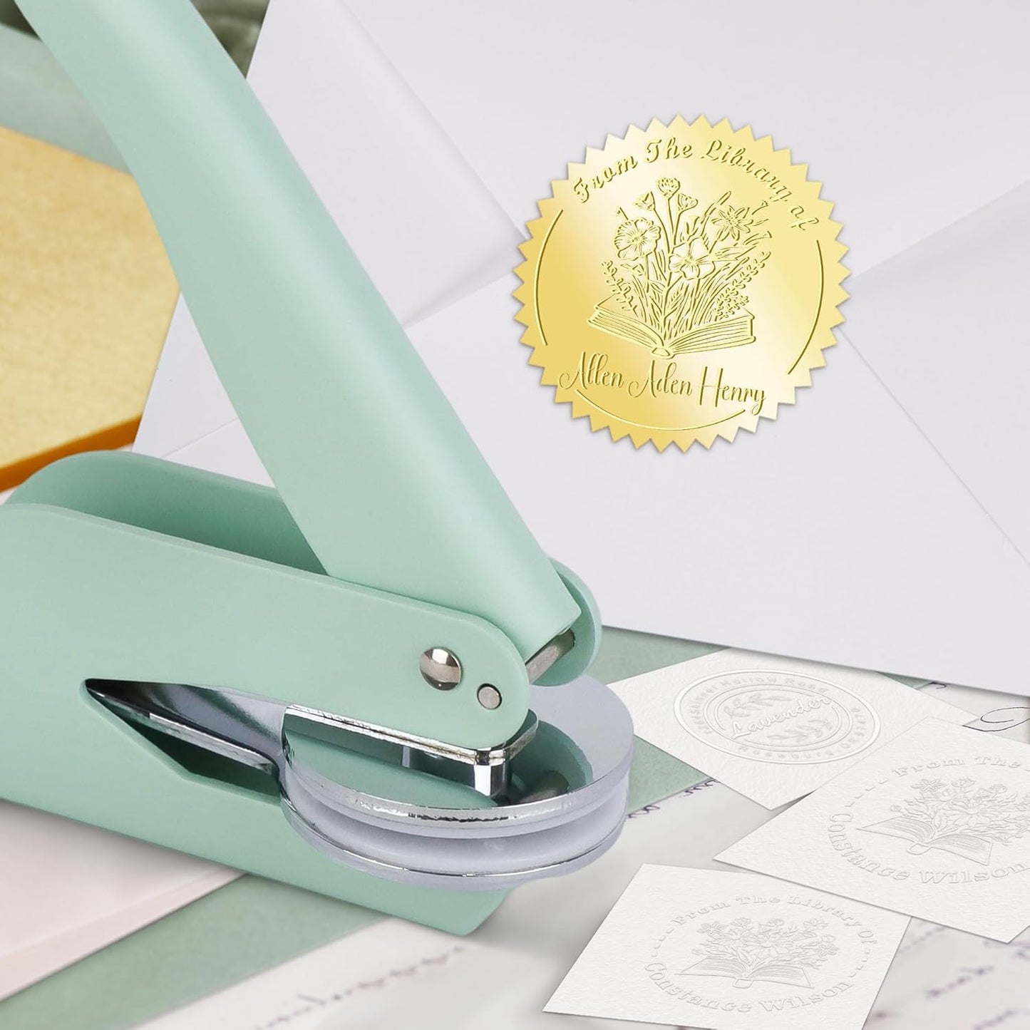 from The Library of Embossers & Stamps Custom Color Self-Inking Stamp with Your Name or Design Great for Personalizing Books, Text Books and Journals (04)