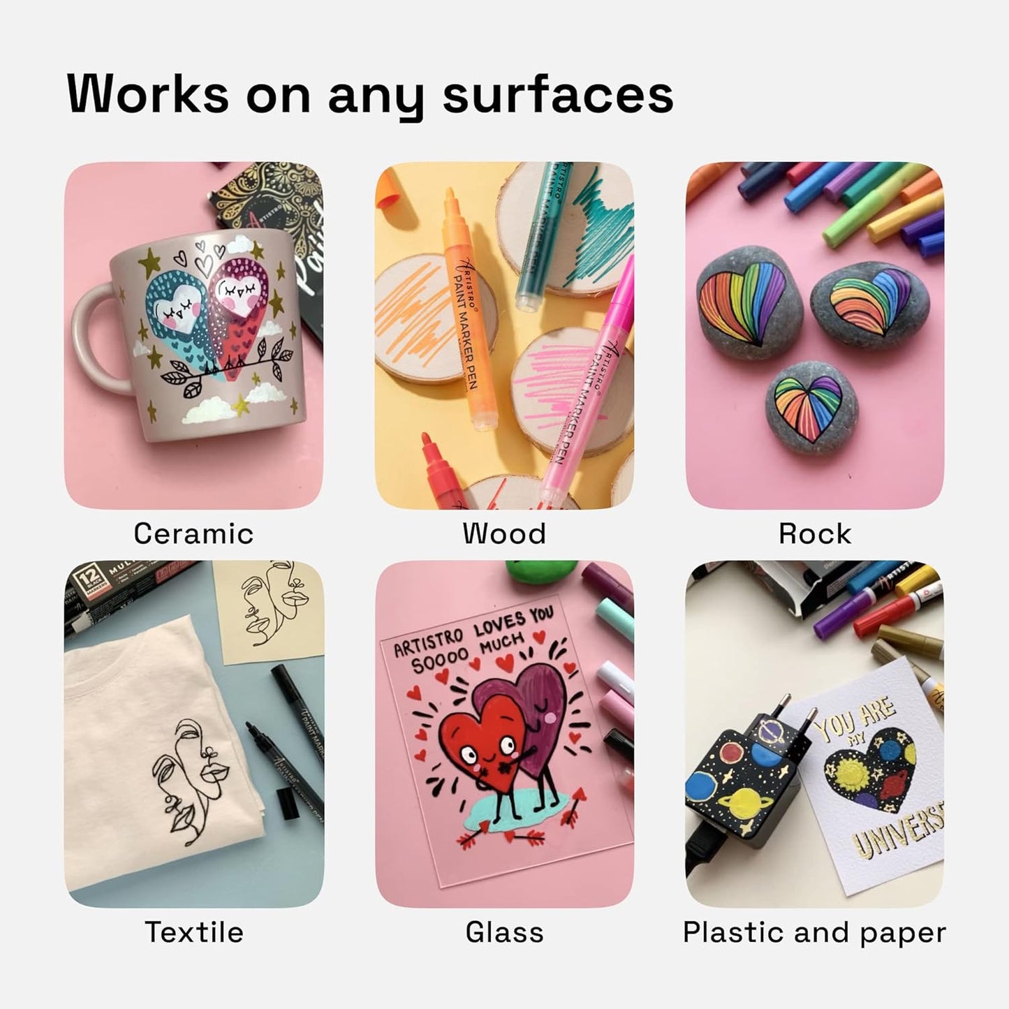 ARTISTRO 30 Wine Glass Acrylic Paint Markers - Washable Non-Toxic Acrylic Paint Pens for Car Window, Mirror, Ceramic