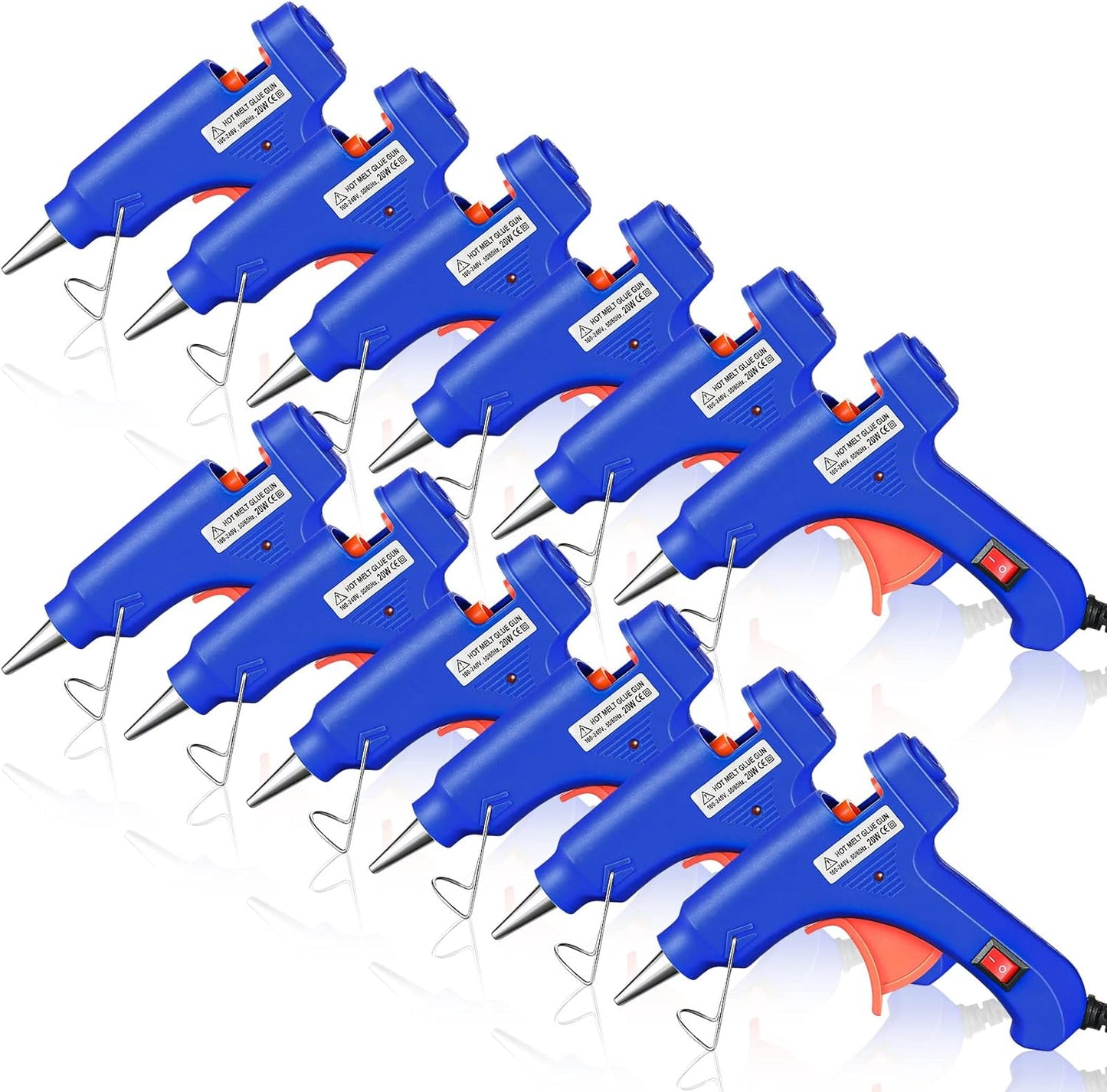 Zhengmy 12 Pieces Mini Hot Glue Gun Crafts Hot Melt Guns Fast Preheating and Easy Squeeze Trigger for School DIY Arts Class Projects Office Home Quick Repairs (Blue)
