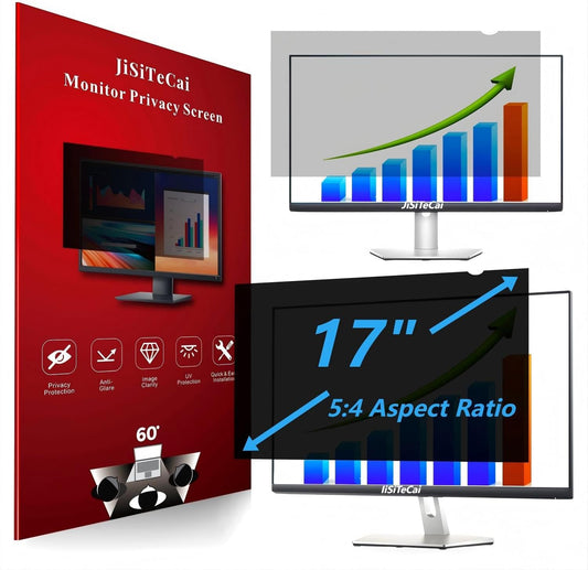 17 Inch - (5:4) Aspect Ratio Privacy Screen Filter for Square Computer Monitors - Anti-Glare - Anti-Scratch Protective Film