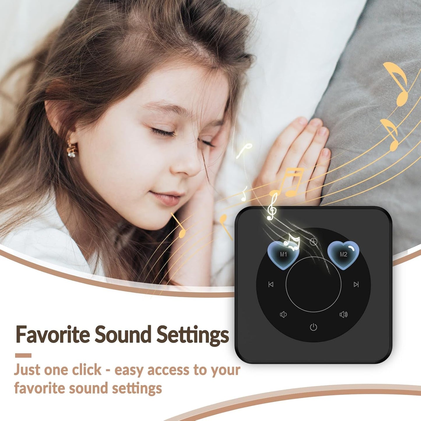 White Noise Sound Machine for Sleep 20 Soothing Sounds Noise Machine for 30 Level Volume 5 Timer Setting Favorite Setting Memory Function Touch Control Compact Portable for Adult/Baby (Black)