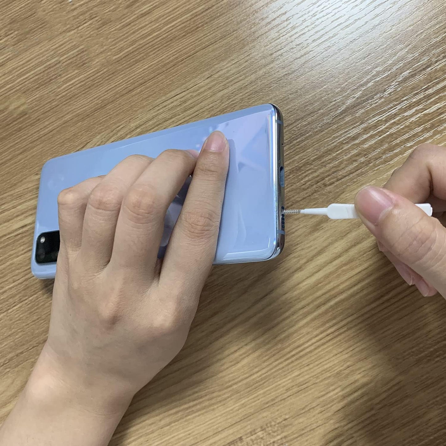 MEETOOT 50pcs Multifunctional Mobile Phone Charging Port Cleaning Brush 65mm Dust Shower Hole Cleaning Mini Brush Bendable Mini Soft Round Brushes