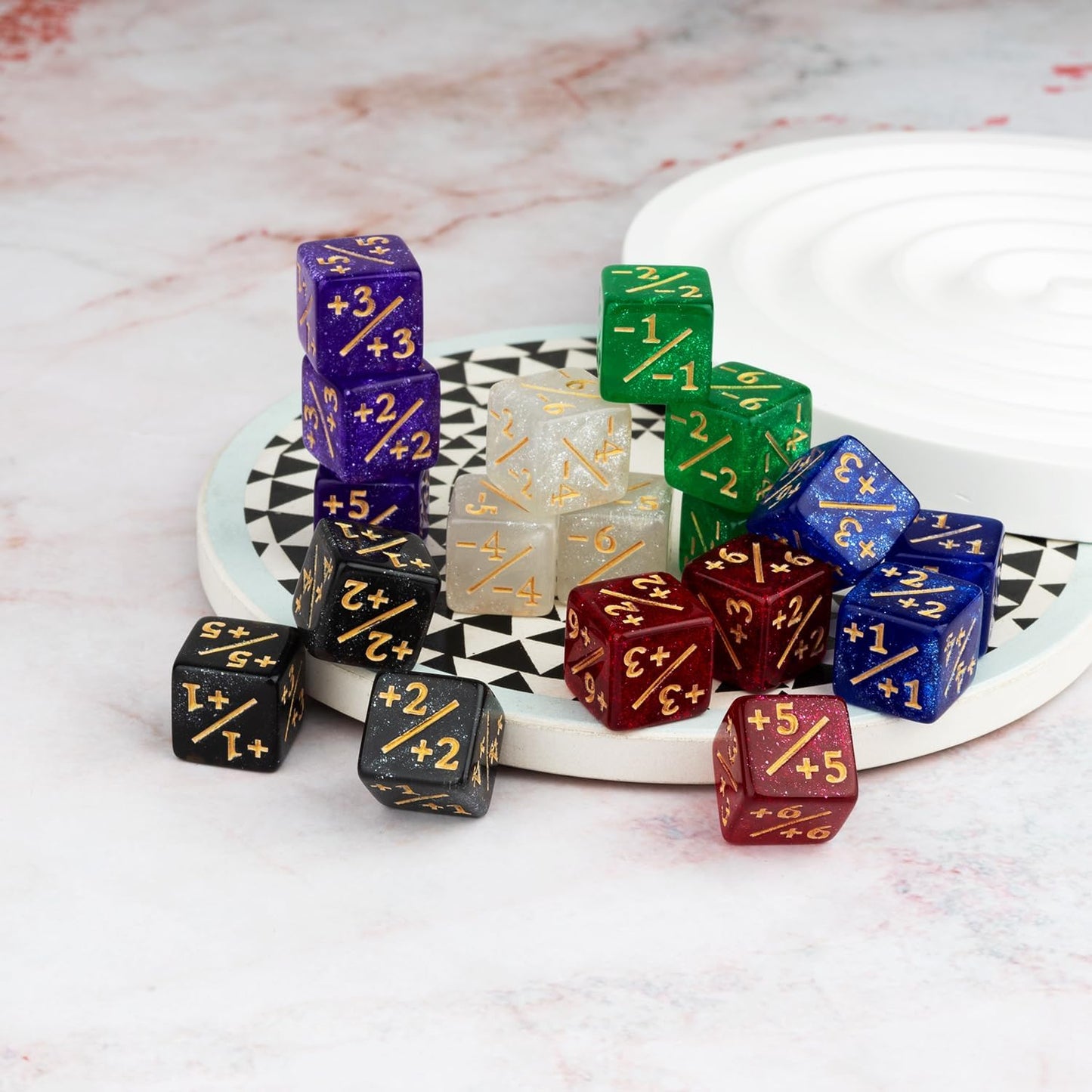 42 Pieces MTG Dice Counters 12mm Abilities Keywords Reversible Metal Tokens Counter Dice Set for MTG TCG Magic Card Games Accessories