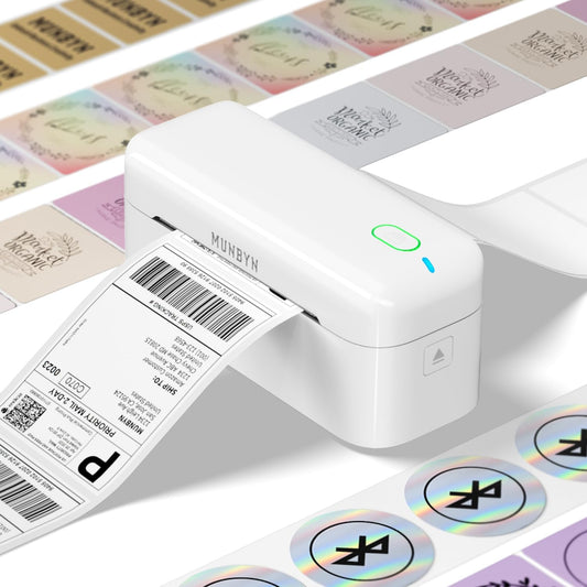 MUNBYN Bluetooth Thermal Label Printer RealWriter RW402B, 4x6 Shipping Label Printer for Small Business, Compatible with Android, iPhone and Windows, Mac, Chromebook, Ebay, USPS, FedEx, Shopify