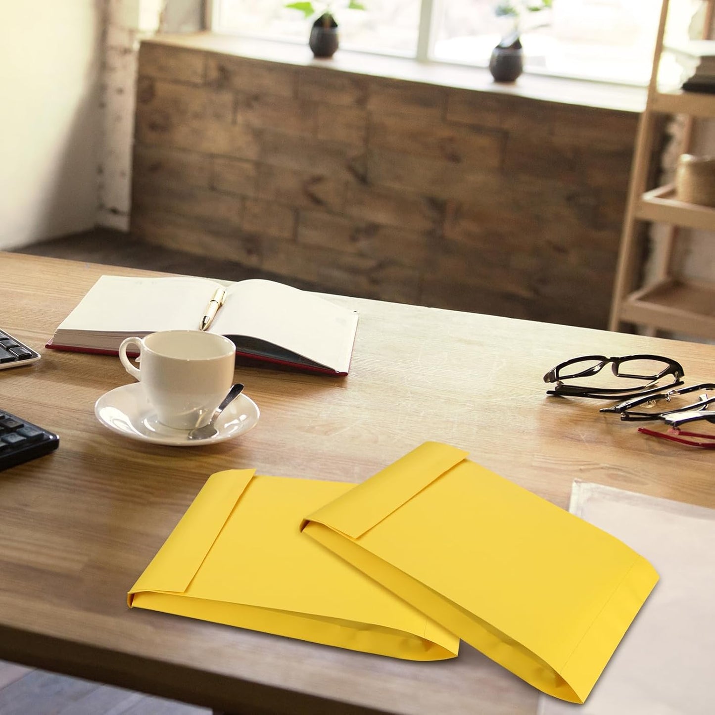 25 Pcs Catalog Envelopes Large Kraft Envelopes 10 x 15 Inches Large Mailing for Office Home Documents Magazines Photos Storage Organizing(Light Brown)