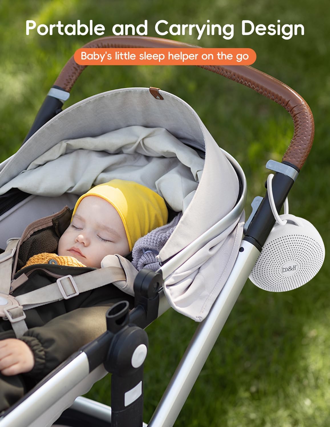 b&h Portable White Noise Machine with Night Light - Sound Machine for Baby, Bluetooth Speaker, 24 Soothing Sounds, 9 Colors Light, Timer, Rechargeable Sleep Machine for Home and Travel