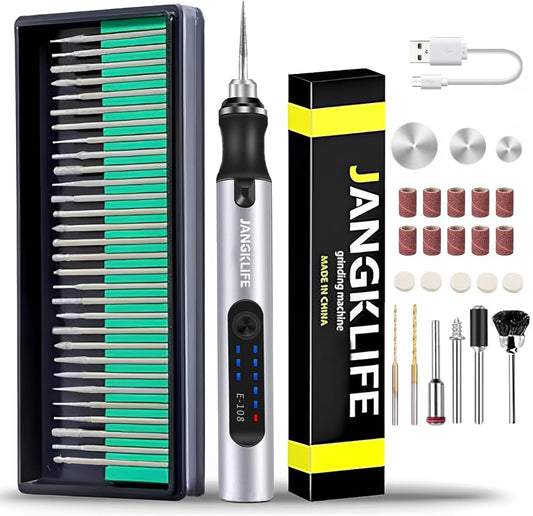 Electric Engraving Pen, 3-Speed Mini Cordless Rotary Tool Kit with 54 Accessories - USB-C Rechargeable for Wood, Metal, Glass, Plastic - Ideal for DIY, Jewelry & Craft Projects