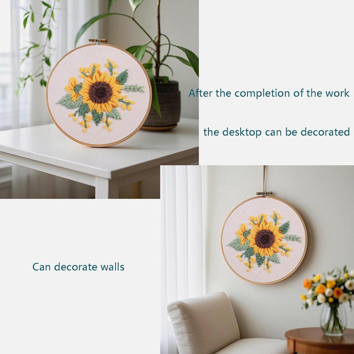 Myfelicity Punch Needle Kit, Punch Needle Kits Adults Beginner, Craft Decoration and Hobbies (Sunflower)