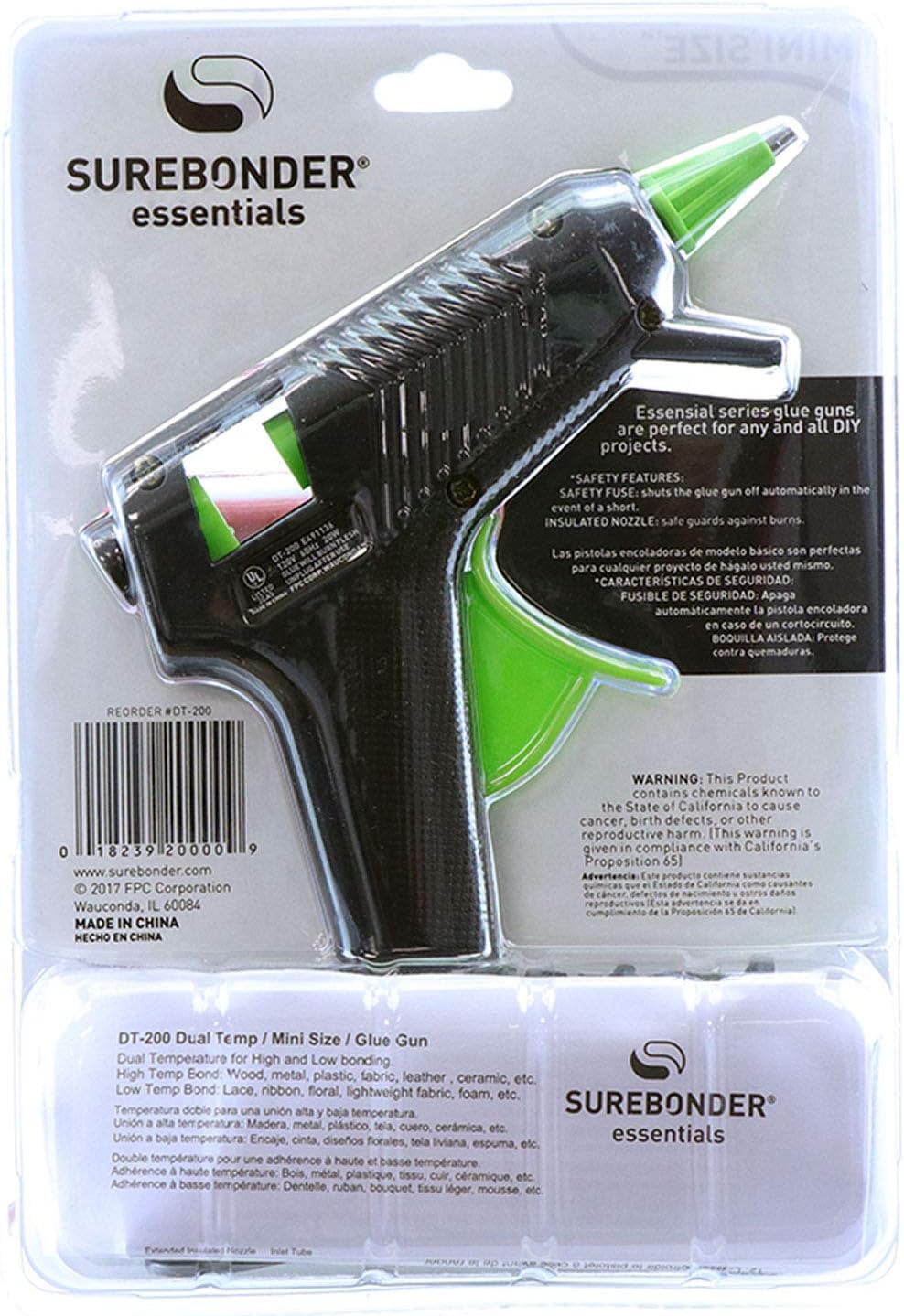 Surebonder Mini Dual Temperature Glue Gun, 20W, Compact Design, Fast Heating, High & Low-Temperature Switch, Perfect for DIY Crafts, Quick Repairs, and Arts Projects