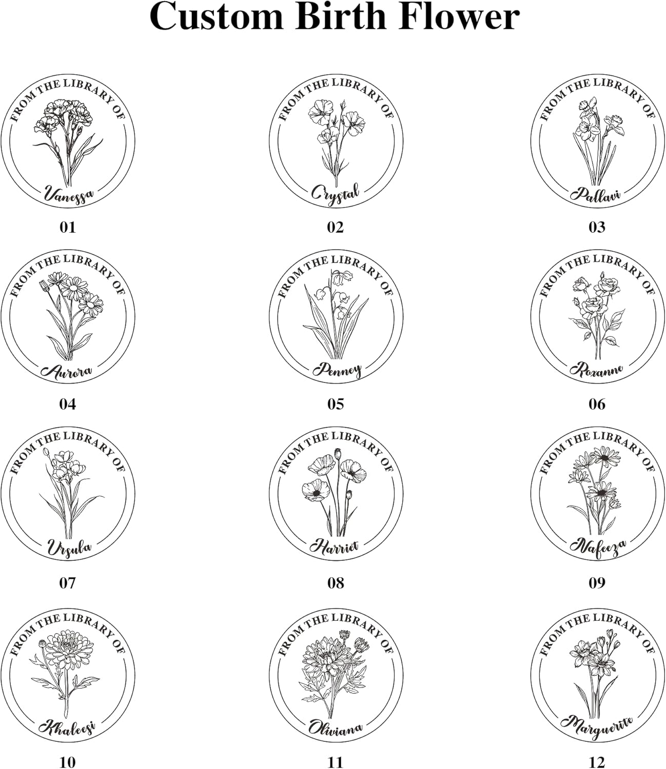 from The Library of Embossers & Stamps Custom Color Self-Inking Stamp with Your Name or Design Great for Personalizing Books, Text Books and Journals (15)
