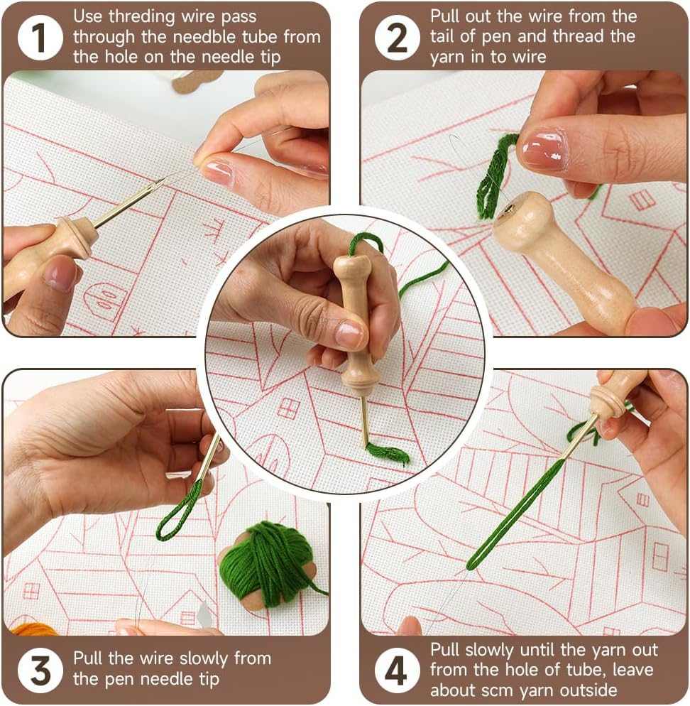 clberni Punch Needle Kit, Punch Needle Embroidery kit, Needlepoint Kits for Adults