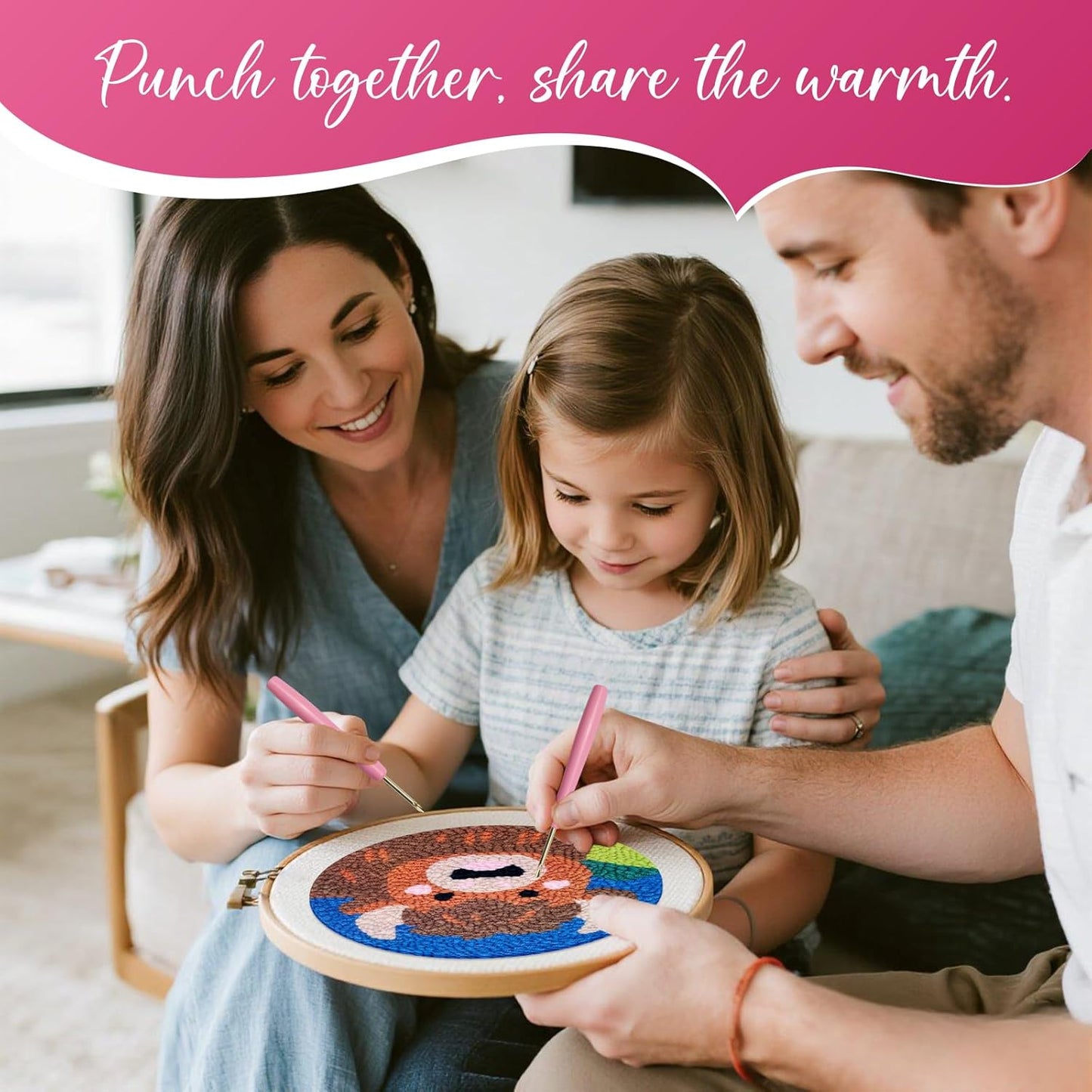 Punch Needle Kit for Adult Beginner, 2Pcs Horse & Highland Cow Punch Embroidery Starter Kit – Easy Yarn Stitch Set with Instructions – Fun Needle Point Craft for Home Decor &Gift Idea