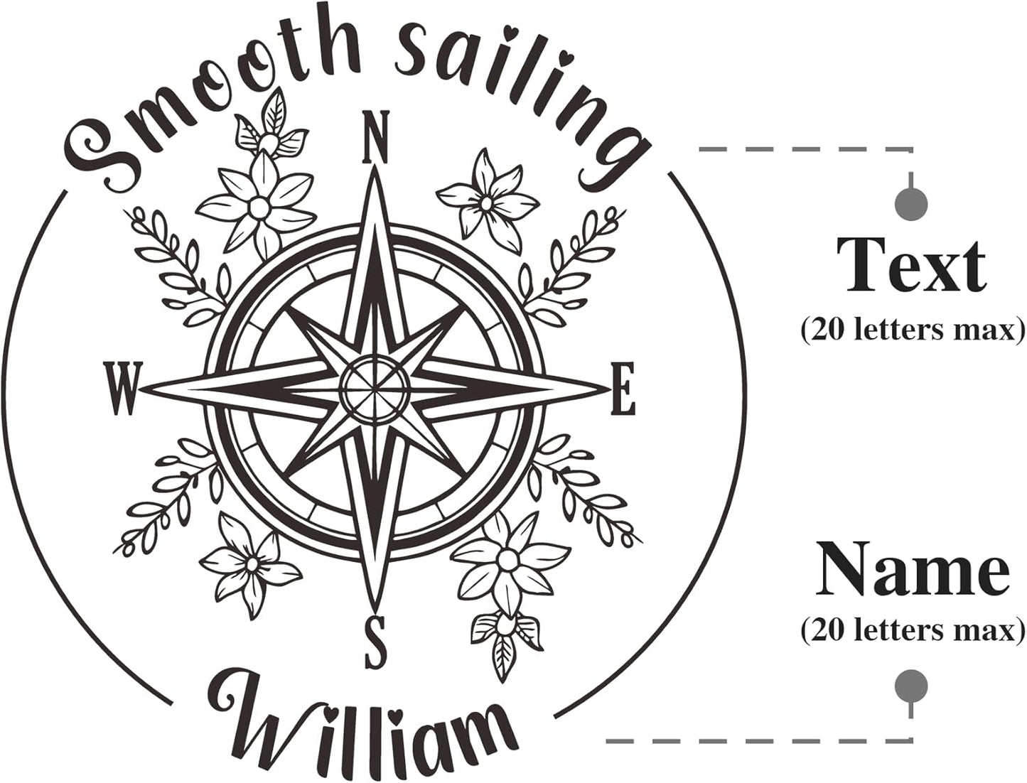 from The Library of Embossers & Stamps Nautical Theme Custom Color Self-Inking Stamp with Your Design Ship Rudder Great for Personalizing Books