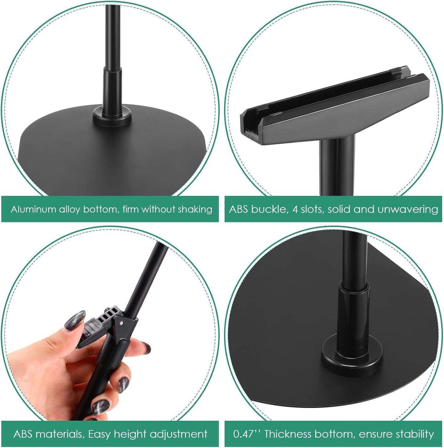 Jutom 2 Pack Adjustable Pedestal Stand Holder 8.5 x 11 Inch Heavy Duty Aluminum Sign Holder Vertical and Horizontal Sign Poster Stands Floor Standing Display for Advertisement Menu Display