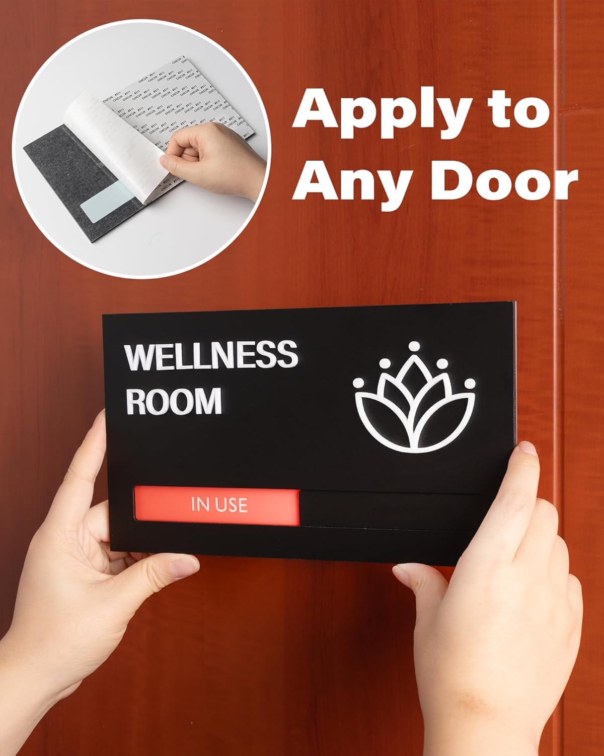 Wellness Room Sign - Do Not Disturb Privacy Slide Door Sign In Use And Available Slider Indicator Tells Whether Room Vacant Or Occupied