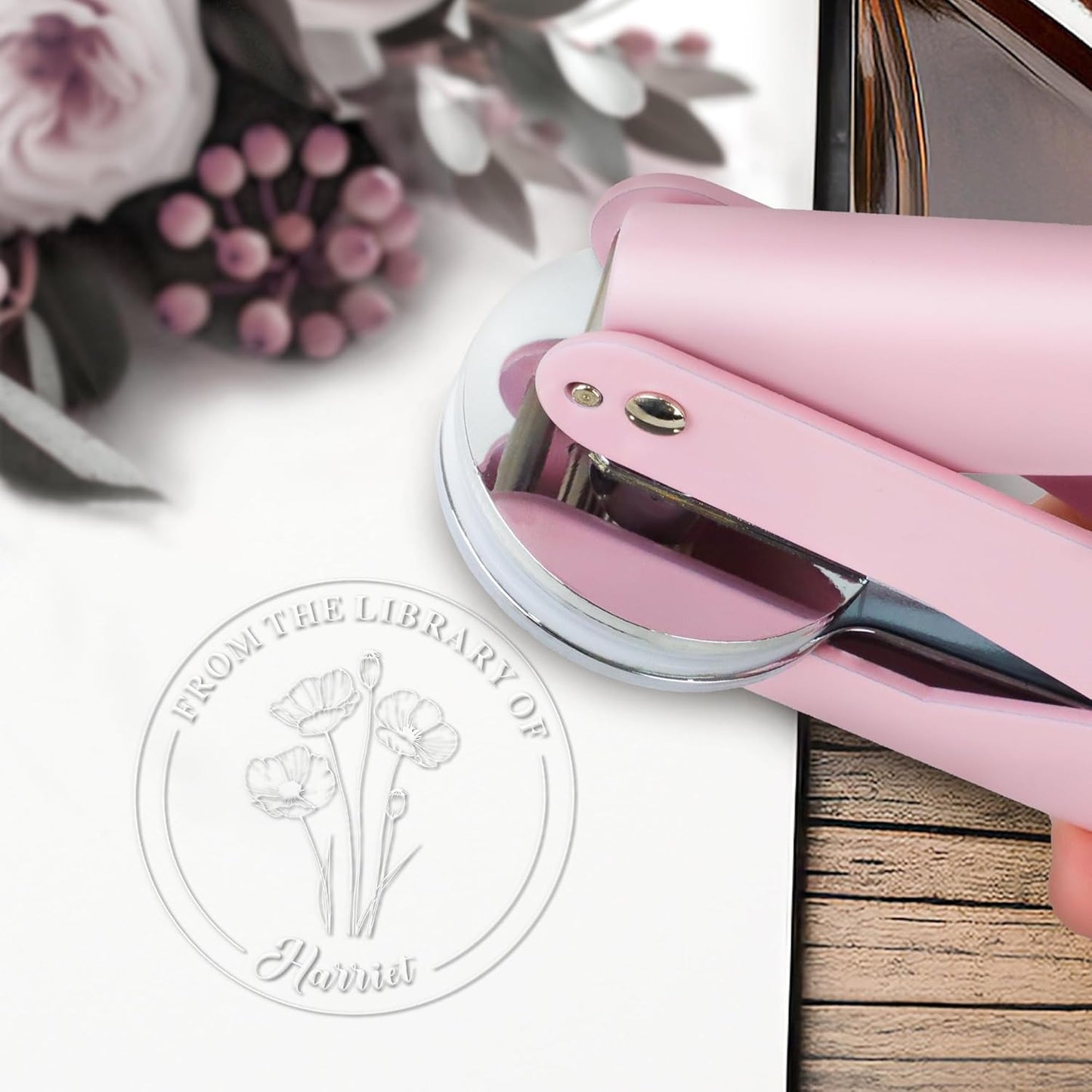 from The Library of Embossers & Stamps Custom Color Self-Inking Stamp with Your Name or Design Great for Personalizing Books, Text Books and Journals (15)