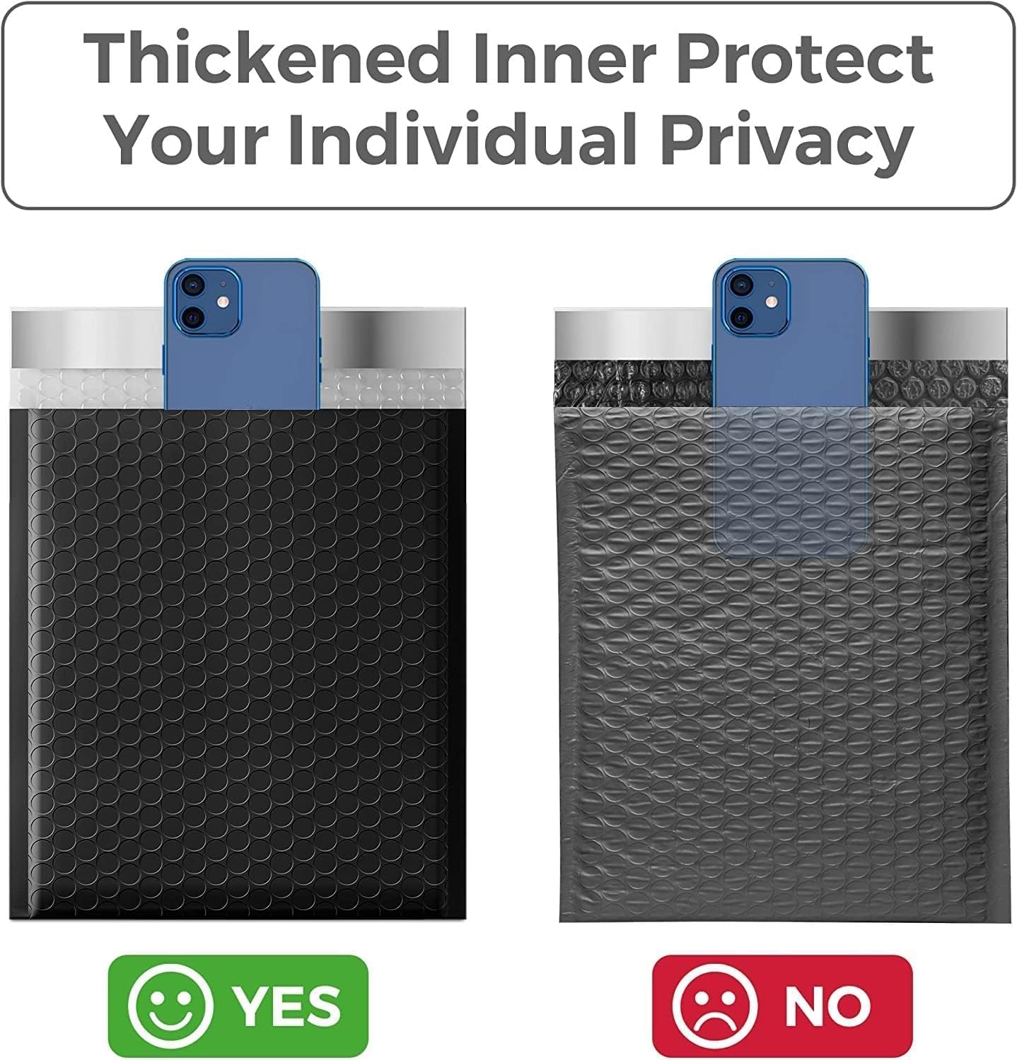 Metronic 6000 Pack Bubble Mailer 8.5x12 Inch Black,Usable Size 8.5x11" Waterproof Padded Envelopes,Self-Seal Modern Bubble Mailers Cushioning for Shipping,Jewelry Makeup Supplies, Packaging Bulk