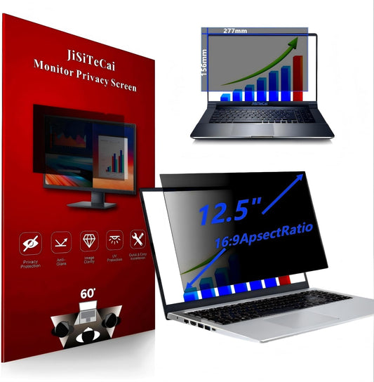 12.5 Inch 16:9 Computer Privacy Screen Filter for Monitor - Privacy Shield and Anti-Glare Protector