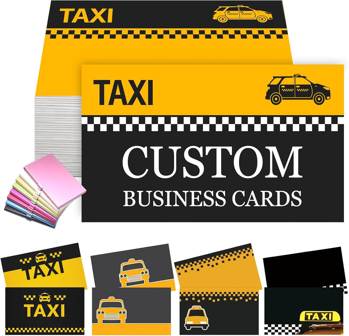 Custom Taxi Business Cards Customizable with Logo Photo Personalized Business Card Customize for Small Business Customized Waterproof Double Sided Cards 100 200 500 1000