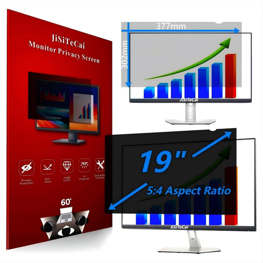 19 Inch 5:4 Computer Privacy Screen Filter for Monitor - Privacy Shield and Anti-Glare Protector (14 13/16" x 11 7/8")