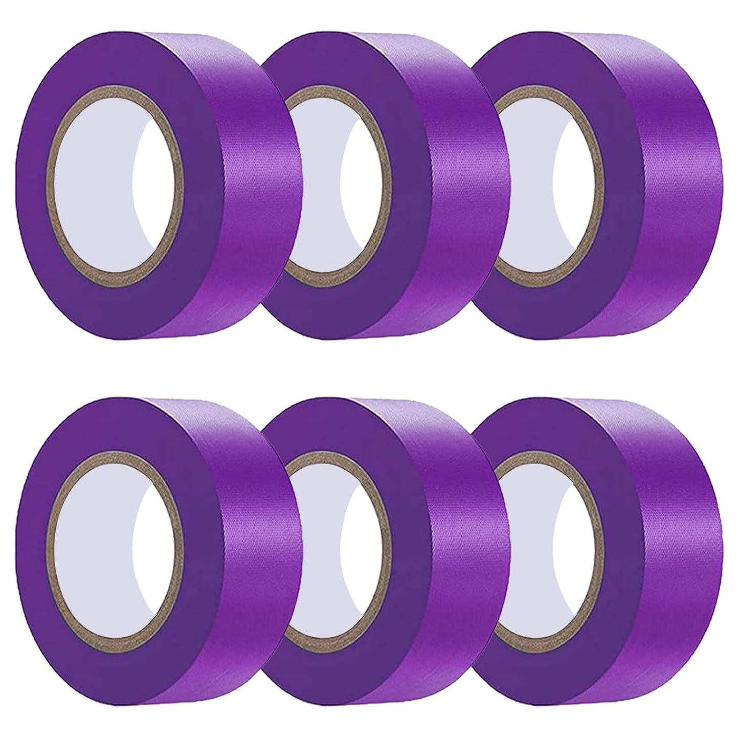 6 Pack Purple Flagging Tape - Non-Adhesive Plastic Ribbon Neon Tape, 1inch*600ft, Tree Marking, Hunting, Boundaries and Hazardous Areas, Trail Marking