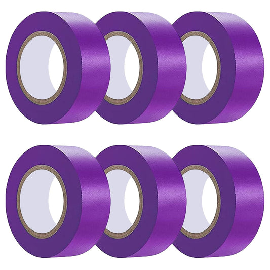 6 Pack Purple Flagging Tape - Non-Adhesive Plastic Ribbon Neon Tape, 1inch*600ft, Tree Marking, Hunting, Boundaries and Hazardous Areas, Trail Marking