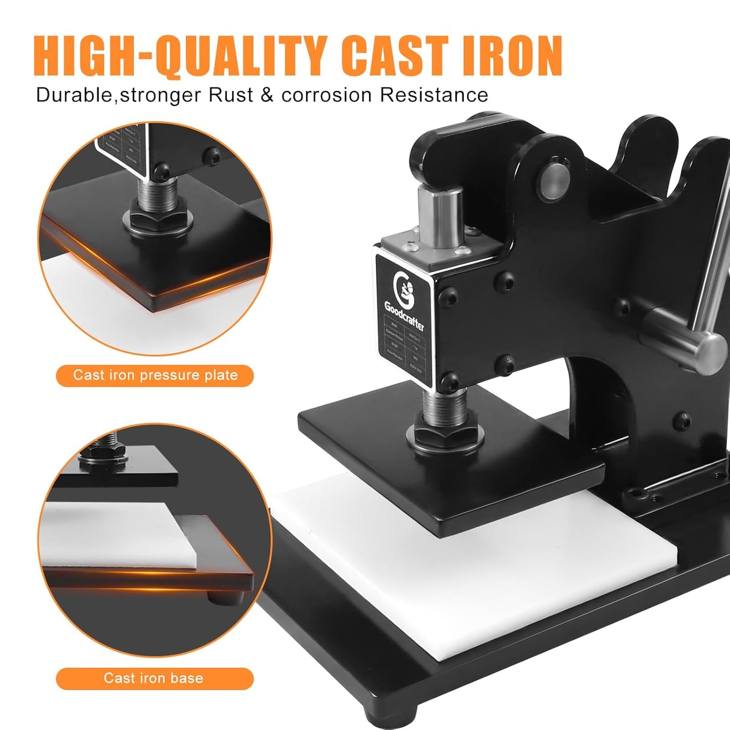 Leather Cutting Machine 1 Ton,12x9cm Die Cutter Stamping Machine Embossing Plate Manual Die Cutter Hand Press Mold Cutter Leather Die Cut Leathercraft Cutting Machine DIY Tool for Various of Materials