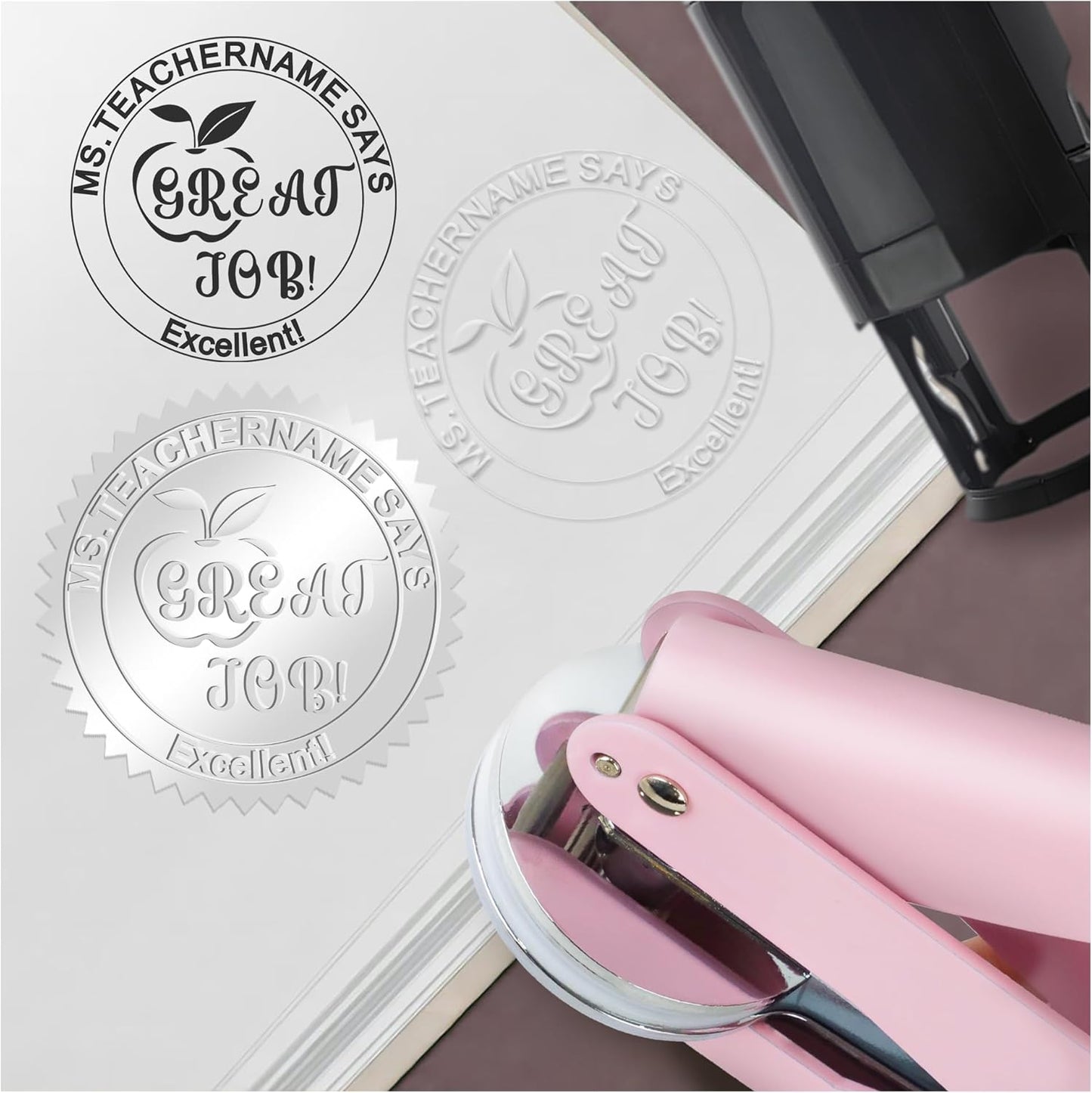 from The Library of Embossers & Stamps Custom Color Self-Inking Stamp with Your Name or Design Great for Personalizing Books, Text Books and Journals (24)