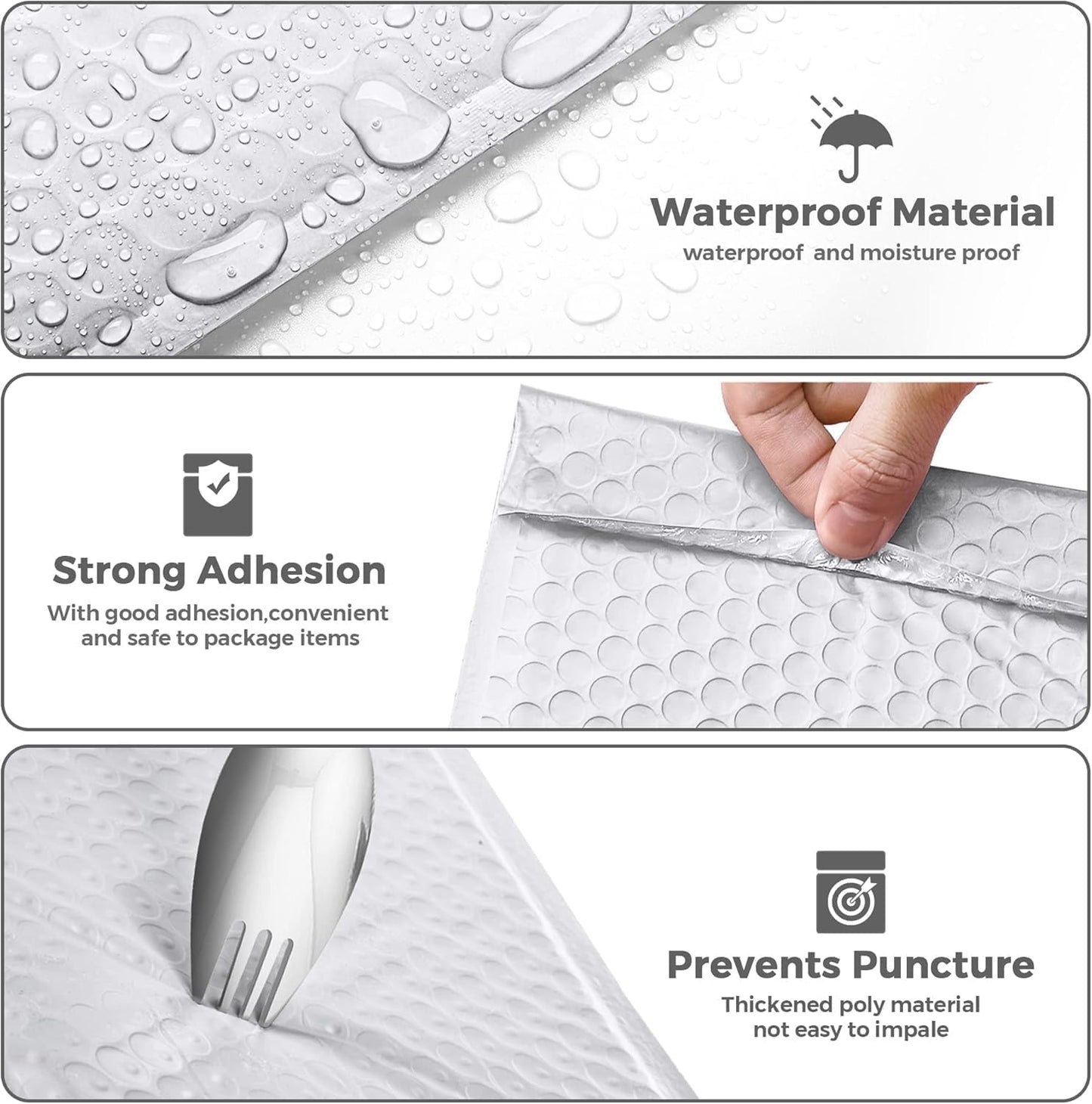 Metronic 6000 Pack Bubble Mailer 8.5x12 Inch White,Usable Size 8.5x11" Waterproof Padded Envelopes,Self-Seal Modern Bubble Mailers Cushioning for Shipping,Jewelry Makeup Supplies, Packaging Bulk