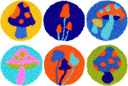 Punch Needle Kit for Beginners Adults Kids Keychain Accessories for Backpacks, Bags, Car Key Ring Easy Punch Needle Embroidery Kit Tool Threader Fabric Hoop Yarn Rug Tufting