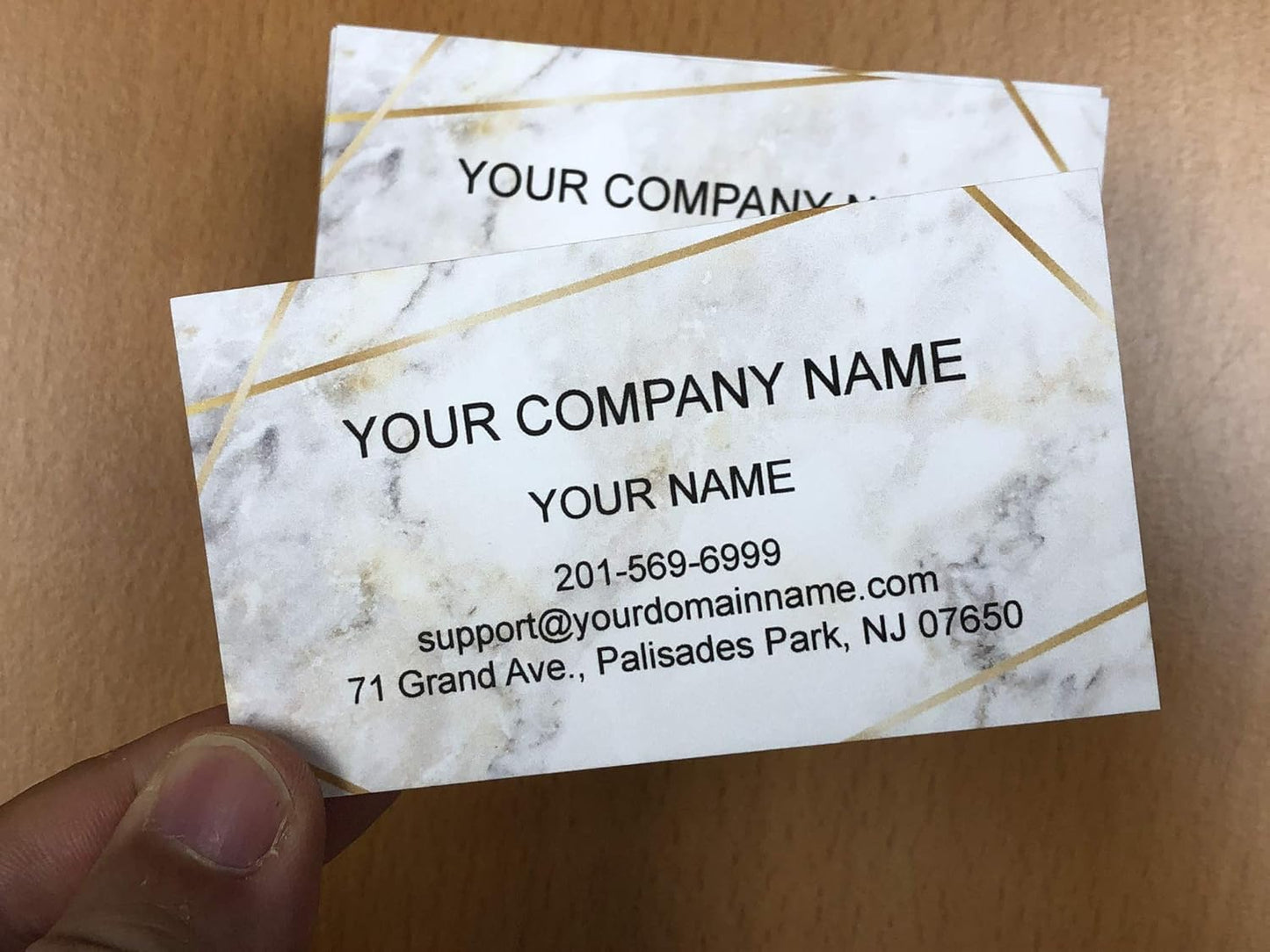 Custom Premium Business Cards 100 pcs Full color - Printed on 16pt(350gsm) or14pt (308gsm) Classic matte paper, Made in The USA (Marble Line)