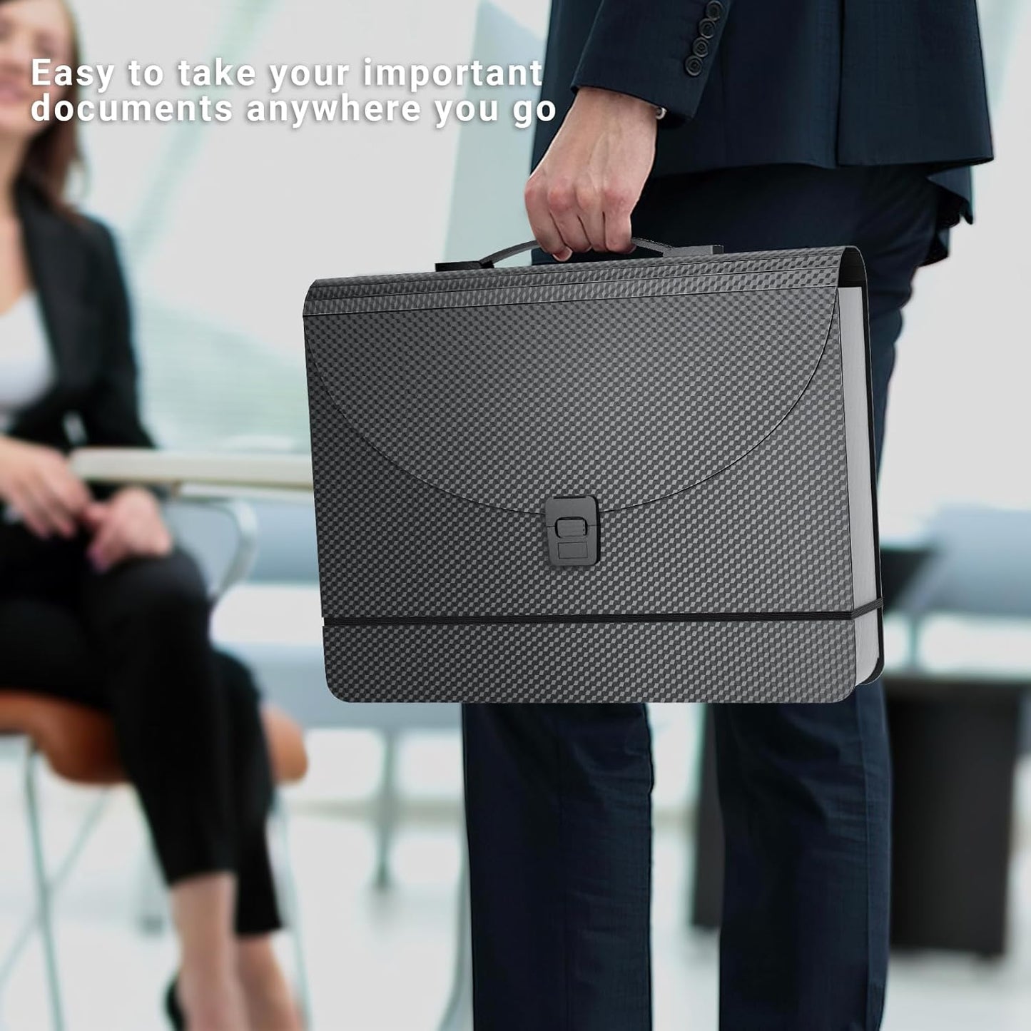 Expanding File Folders,Accordion File Organizer,25 Pockets Expandable File Folder with Plastic Handle,Portable Filing Box,Monthly Bill Receipt Paper and Document Organizer,Colored Tabs,A4/Letter Size