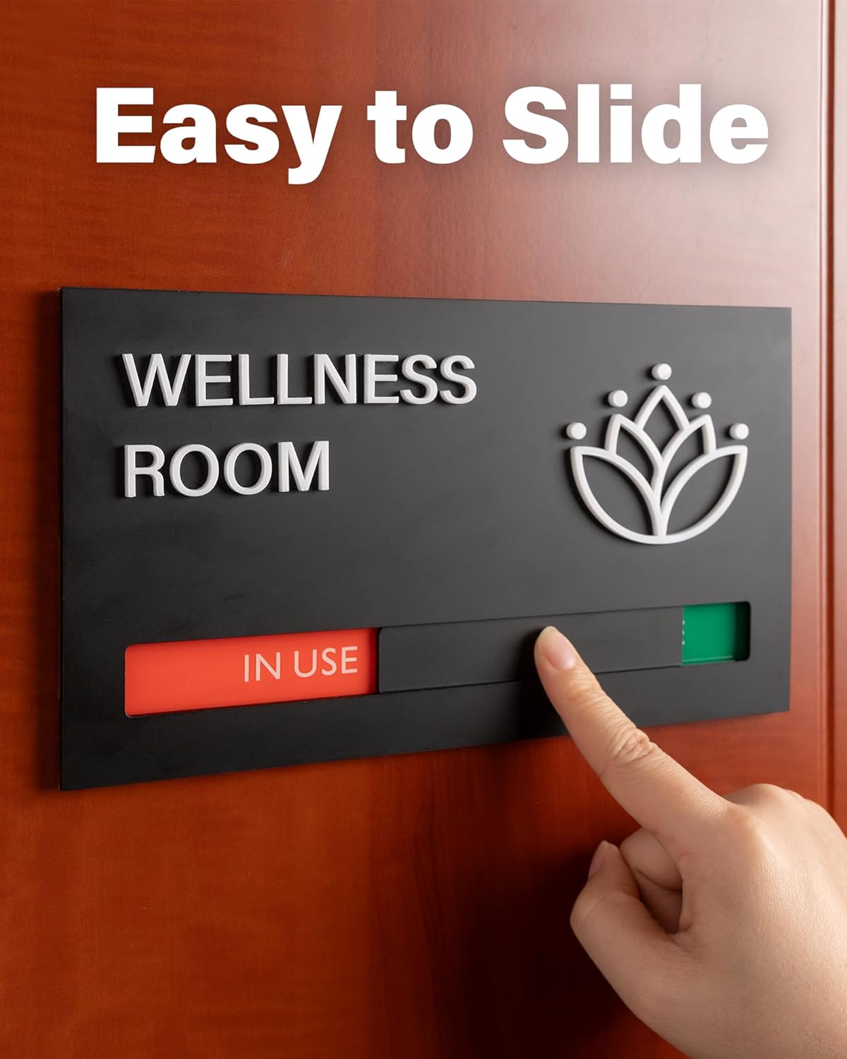 Wellness Room Sign - Do Not Disturb Privacy Slide Door Sign In Use And Available Slider Indicator Tells Whether Room Vacant Or Occupied