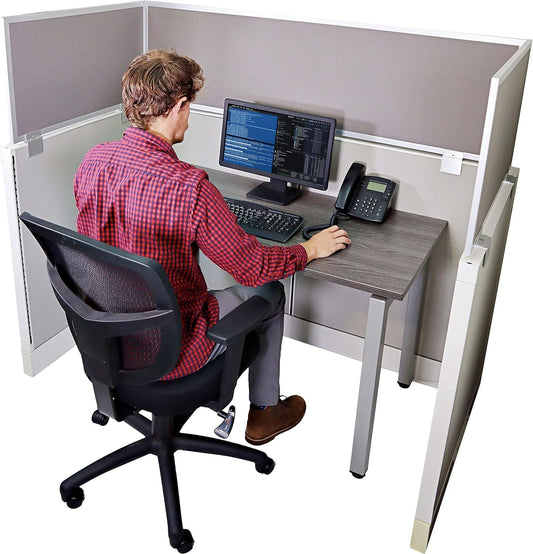 OBEX Acoustical Cubicle Privacy Screen Extender Desk Panel & Office Divider, Add Separation & Block Noise, 24" x 48", Overcast