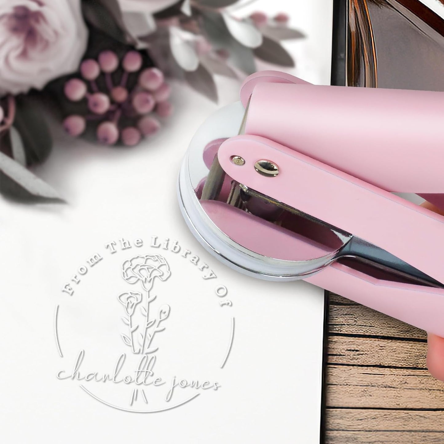 from The Library of Embossers & Stamps Custom Color Self-Inking Stamp with Your Name or Design Great for Personalizing Books, Text Books and Journals (16)