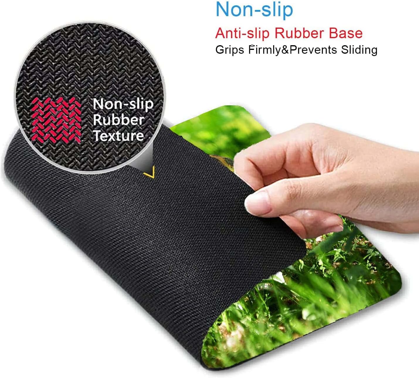 Cute Jumping Turtle Animal Mouse Mat, Square Waterproof Non Slip Rubber Base Mouse Pad for Office Laptop, 9.5"x7.9"x0.12" Inch