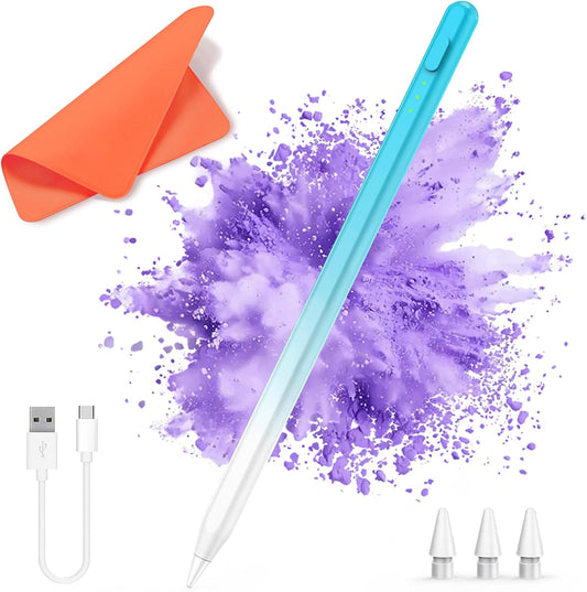 Stylus Pen for iPad,14Mins Fast Charge for Apple Pencil,Palm Rejection,Tilt Sensitivity, Pen for iPad11/10/9/8/7/6, Pro 12.9"/11"/13" M4, Mini 6/5, Air 5/4/3/11"-13" M2/M3 with Polishing Cloth