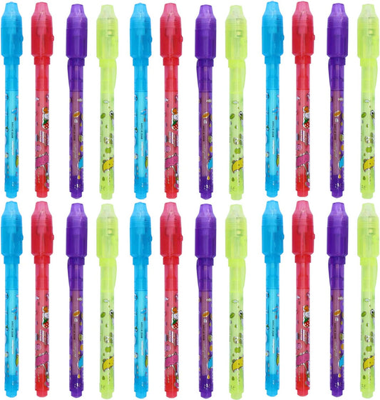 24 Pack Invisible Ink Pen with Purple Light Upgraded Spy Pen Secret Message Magic Markers Children's Day Gift Student Gift from Teacher for Boys Grils Kids Birthday Party Favor