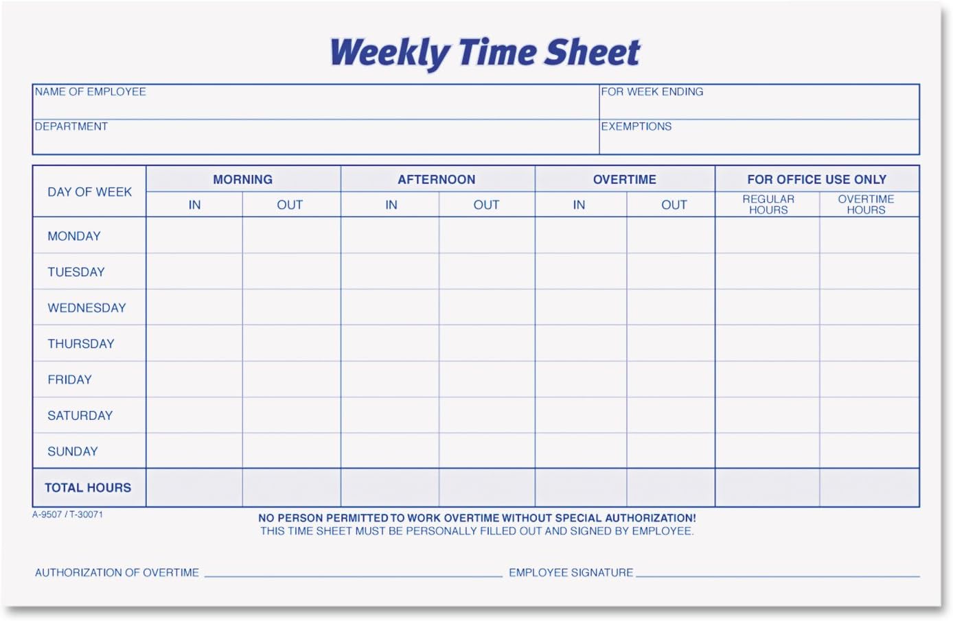 TOPS Weekly Employee Time Sheet, 8.5 x 5.5 Inches, 100 Sheets per Pad, 2 Pads/Pack (30071) - Purple; White